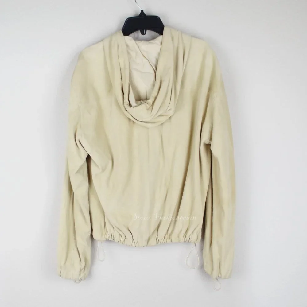 NWT Vince Suede Zip Hooded Jacket | Luxury Casual Outerwear